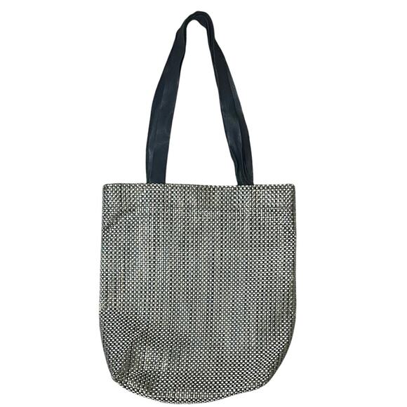 CHILEWICH Woven Tote Bag Leather Double Strap Handles Interior Pocket Durable - Picture 1 of 6